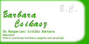 barbara csikasz business card