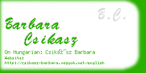 barbara csikasz business card